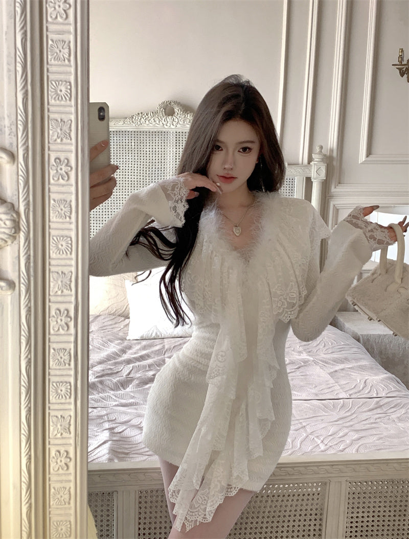 【dress】レース切り替えデートワンピースG23299