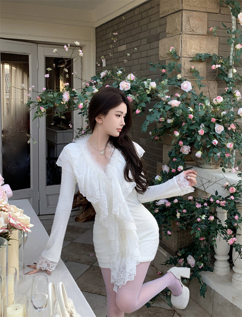 【dress】レース切り替えデートワンピースG23299