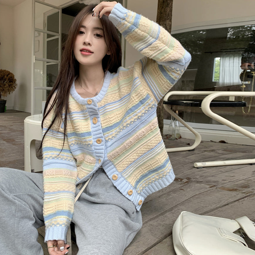 【outer】長袖ニットゆったりカーディガンG23300