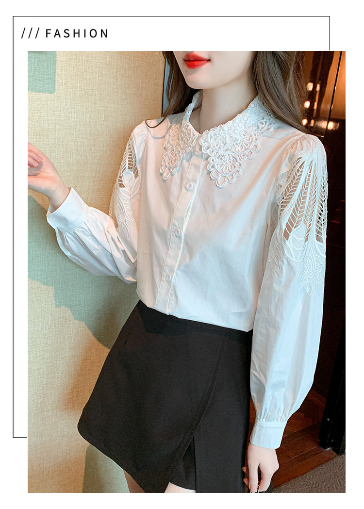 【tops】高級感　長袖ブラウスG23314