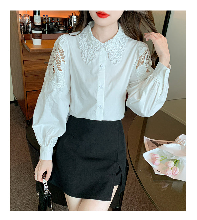 【tops】高級感　長袖ブラウスG23314