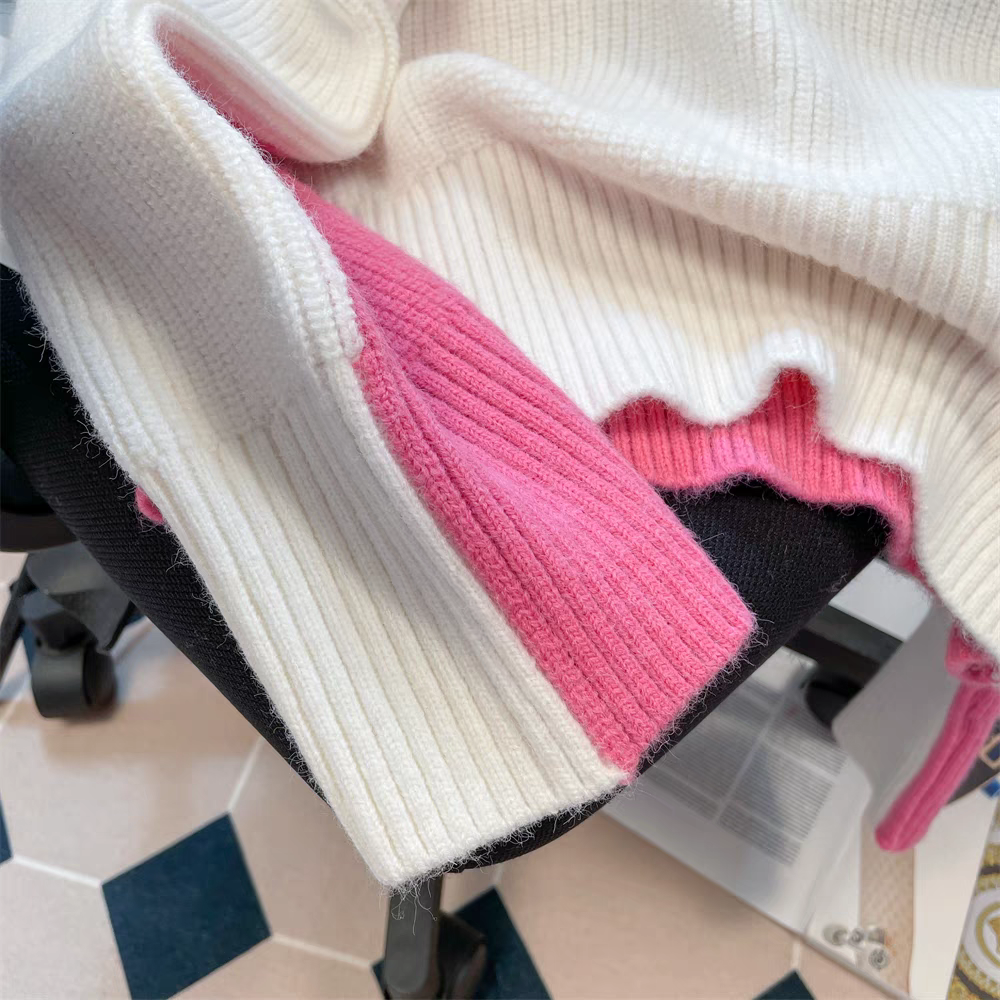 【tops】厚手切り替えニットセーターG23315