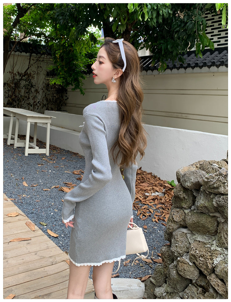 【dress】カラーマッチングタイトニットワンピースG23316