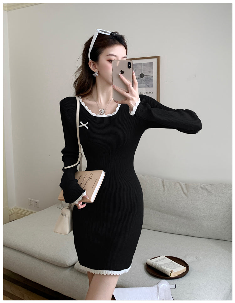 【dress】カラーマッチングタイトニットワンピースG23316