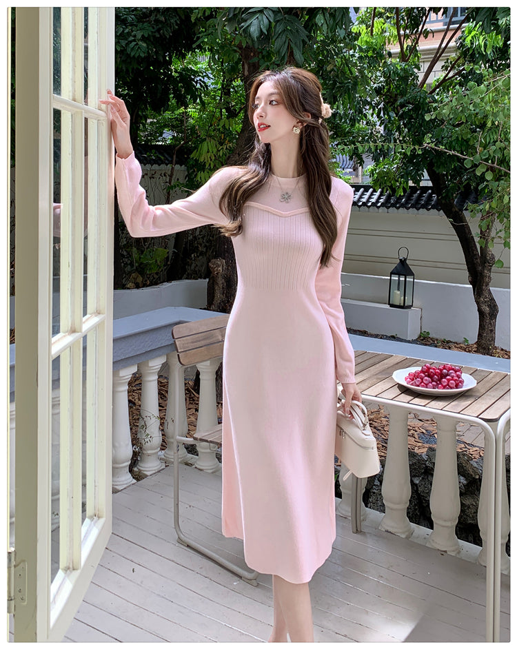 【dress】長袖ニットワンピースG23317