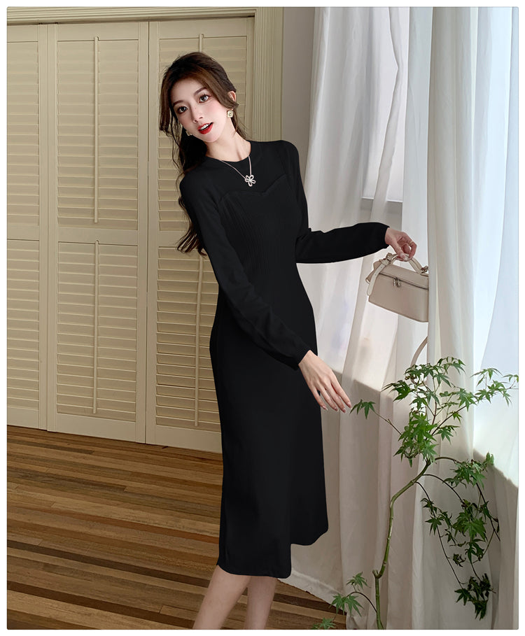 【dress】長袖ニットワンピースG23317