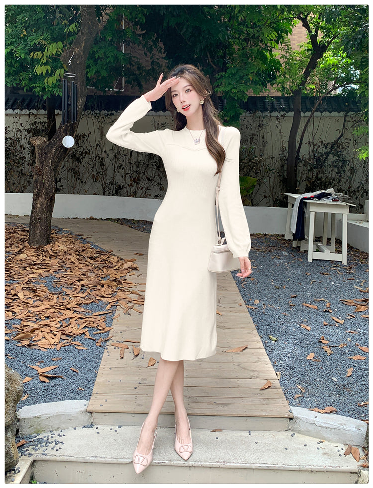 【dress】長袖ニットワンピースG23317