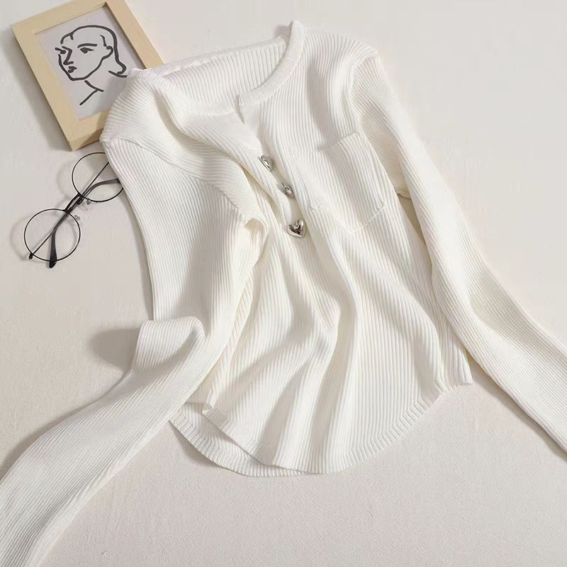 【tops】Vネック長袖ニットトップスG23319