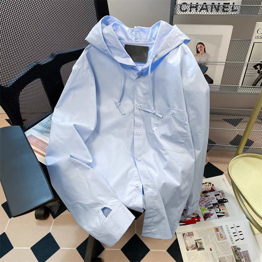 【tops】ゆったり長袖フード付きシャツG23325