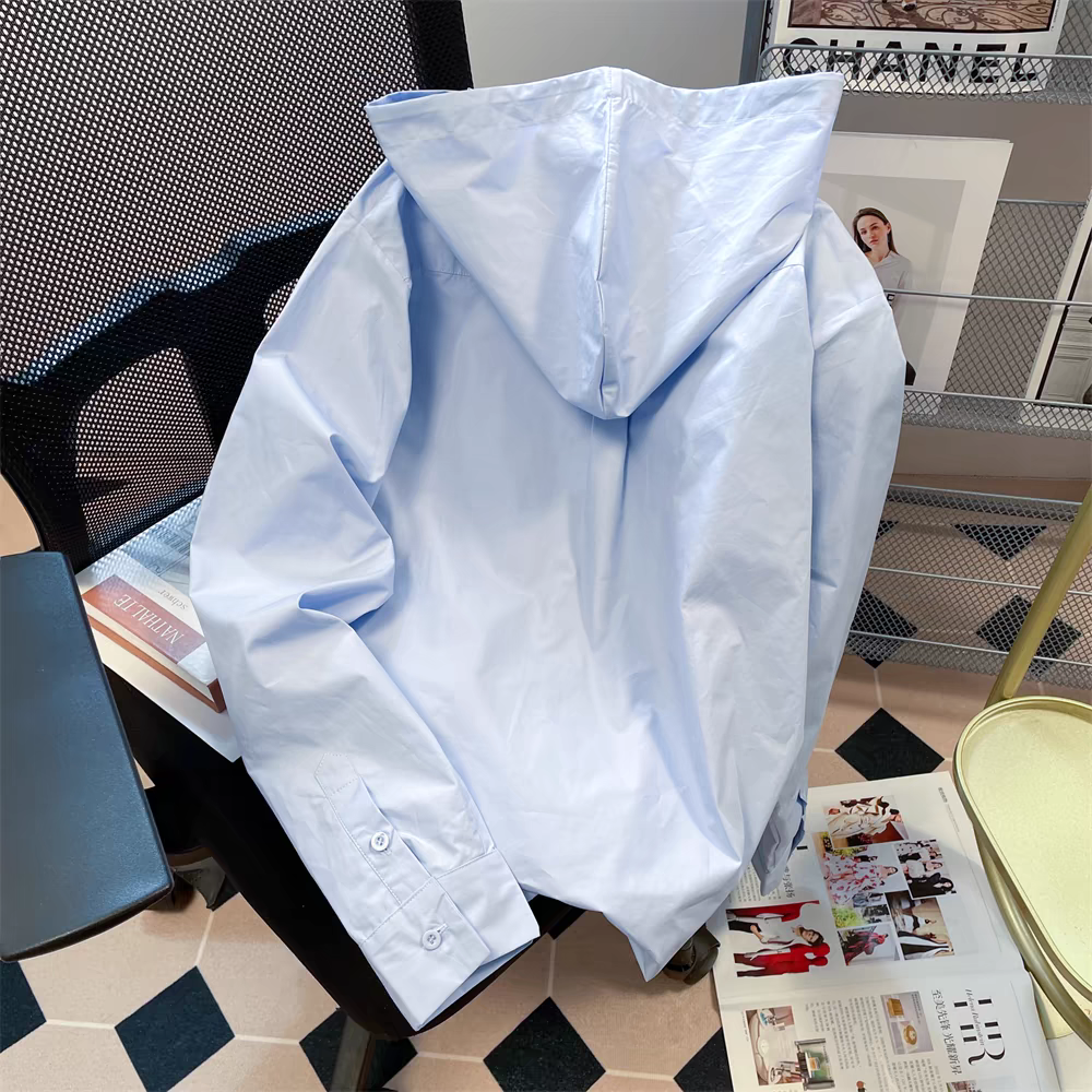 【tops】ゆったり長袖フード付きシャツG23325