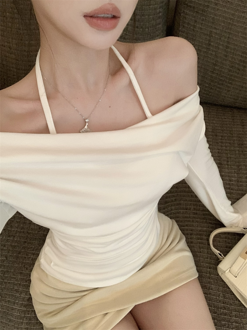 【tops】偽二つ切り替え秋長袖TシャツG23327