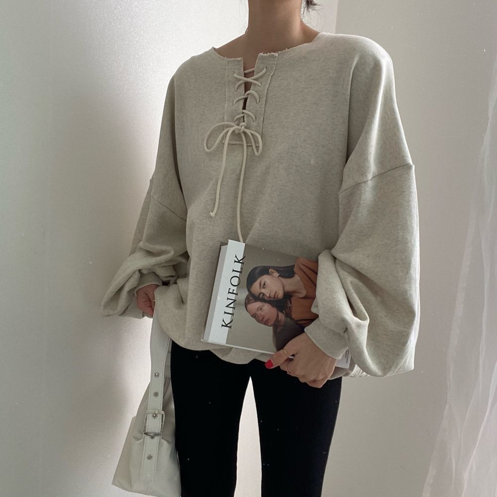 【tops】ゆったりランタンスリーブパーカーG23329