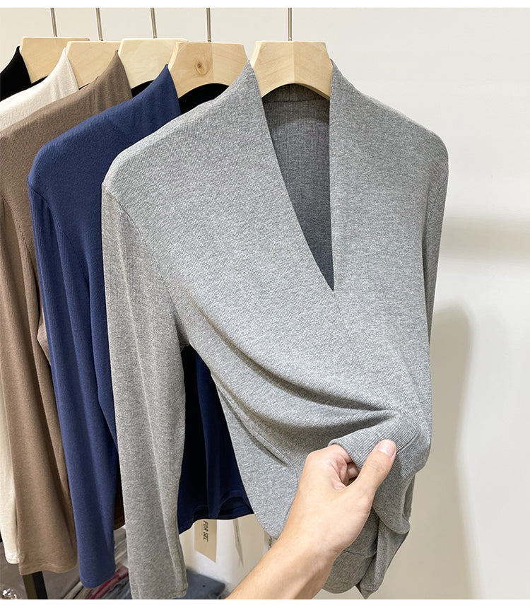 【tops】Vネック長袖TシャツG23339