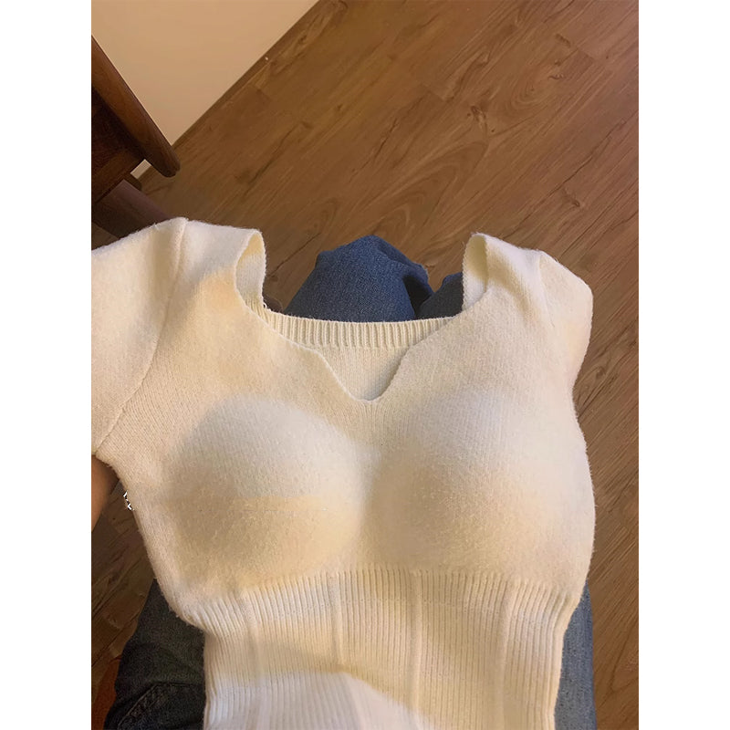 【tops】Vネック長袖ニットセーターG23341