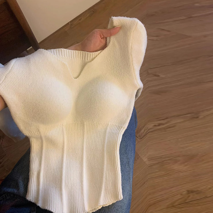 【tops】Vネック長袖ニットセーターG23341