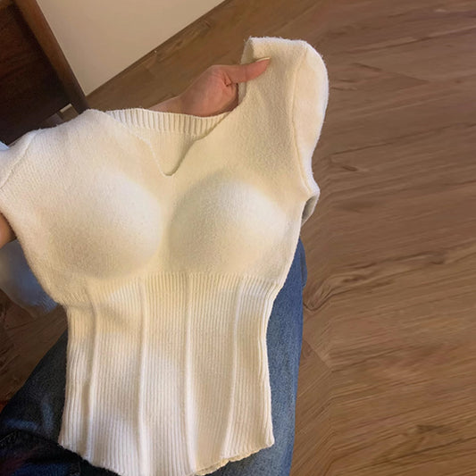 【tops】Vネック長袖ニットセーターG23341