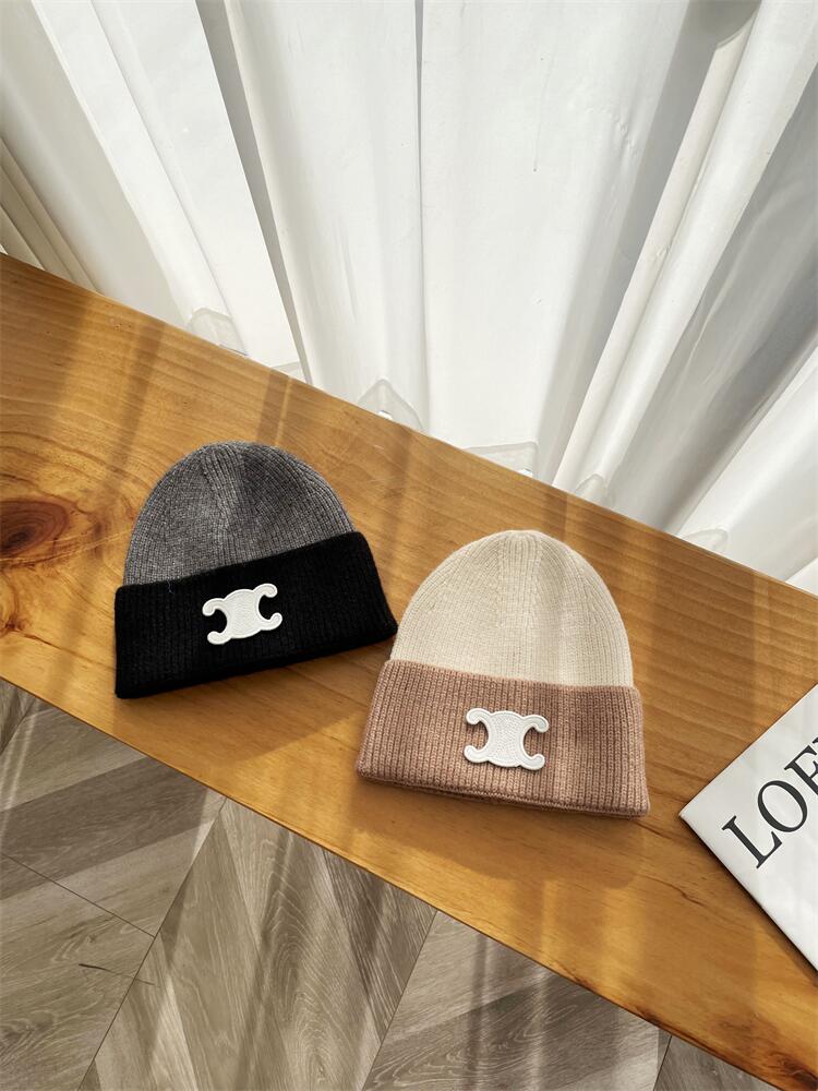 【小物】配色ニット帽子G23348