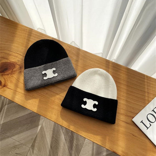 【小物】配色ニット帽子G23348