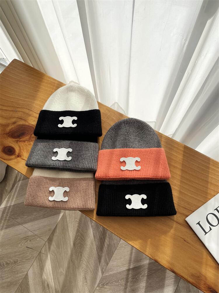 【小物】配色ニット帽子G23348