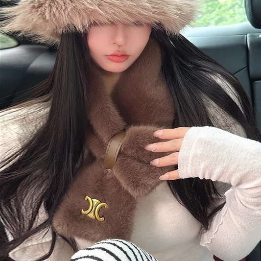 【小物】3色展開ファースカーフG23362