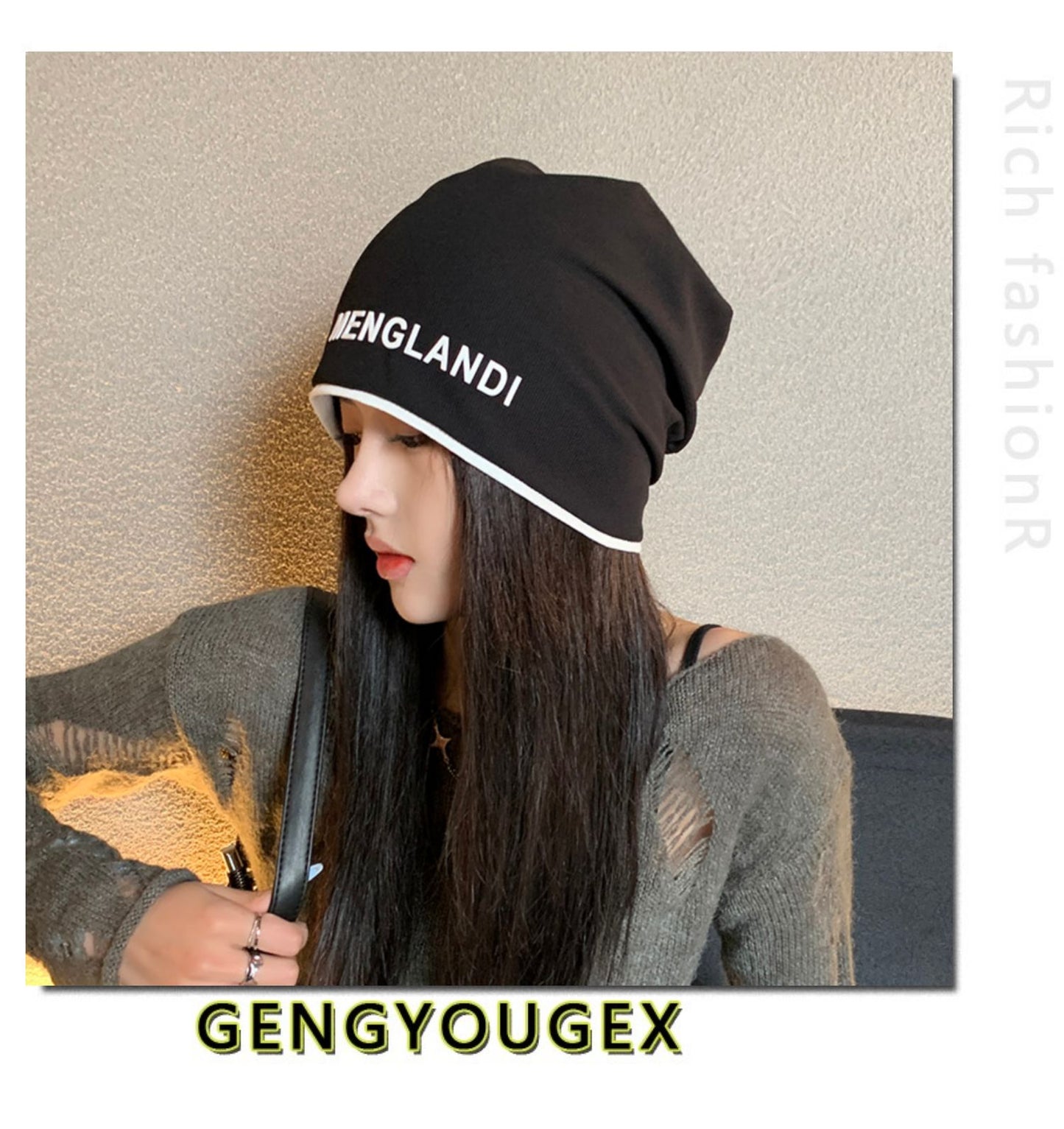 【小物】小顔効果 英字柄帽子G23371