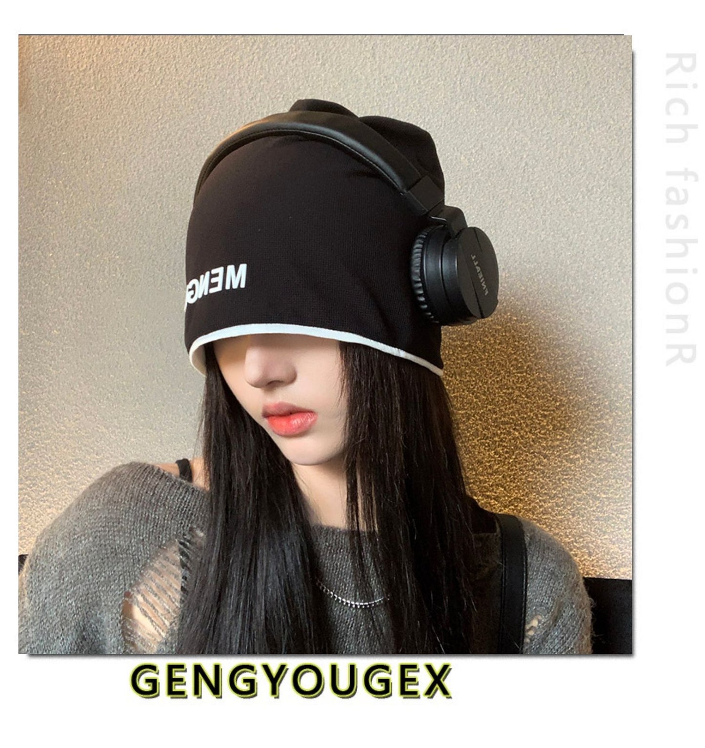 【小物】小顔効果 英字柄帽子G23371