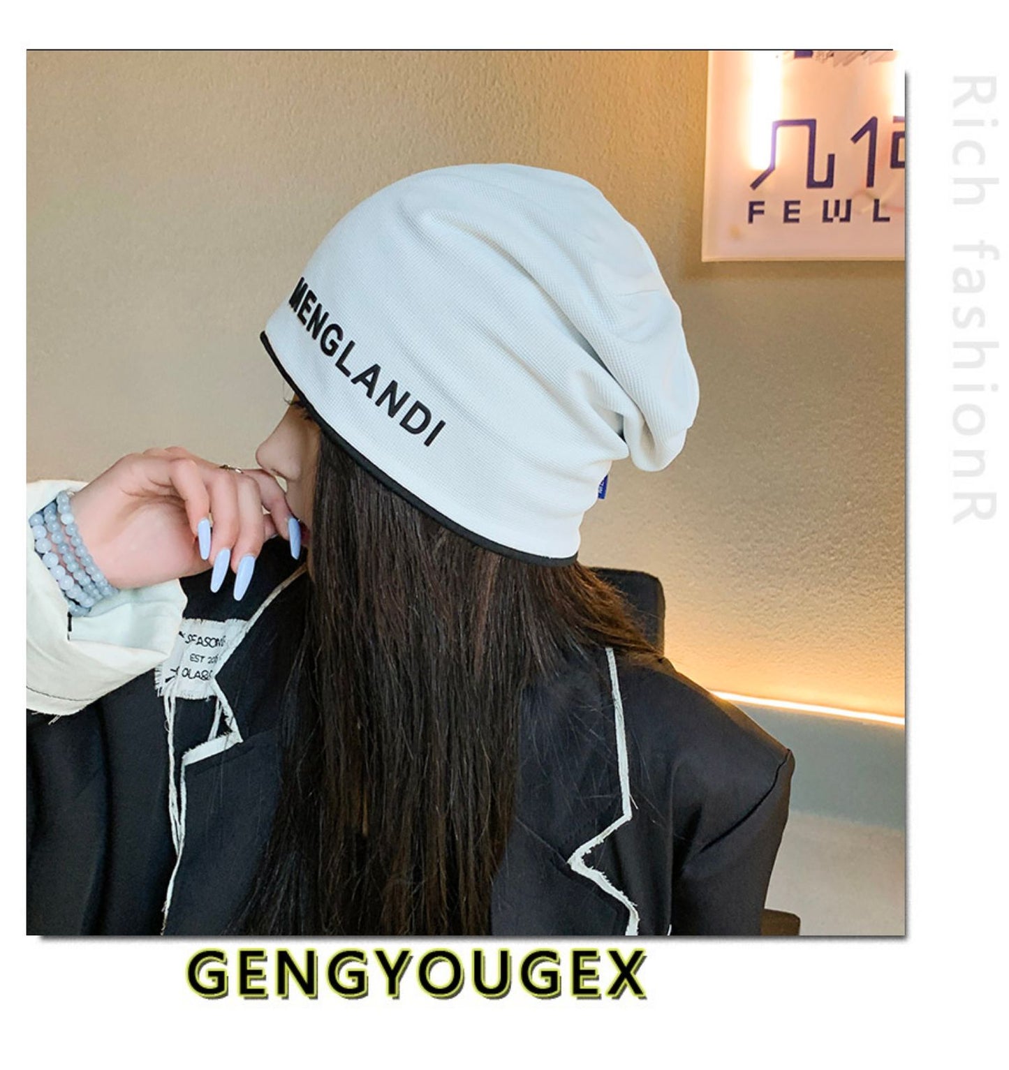 【小物】小顔効果 英字柄帽子G23371