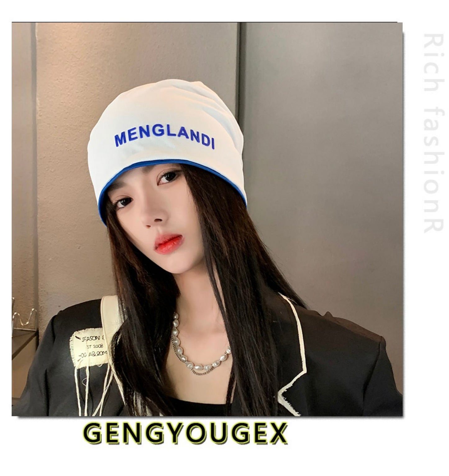 【小物】小顔効果 英字柄帽子G23371