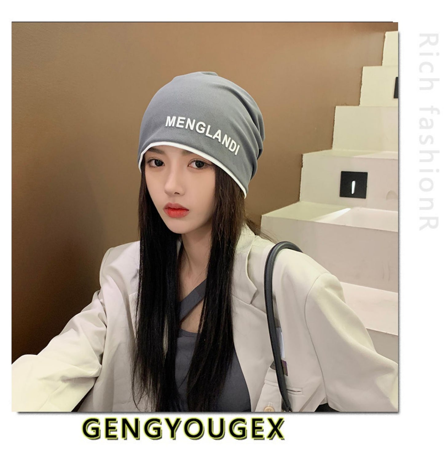 【小物】小顔効果 英字柄帽子G23371