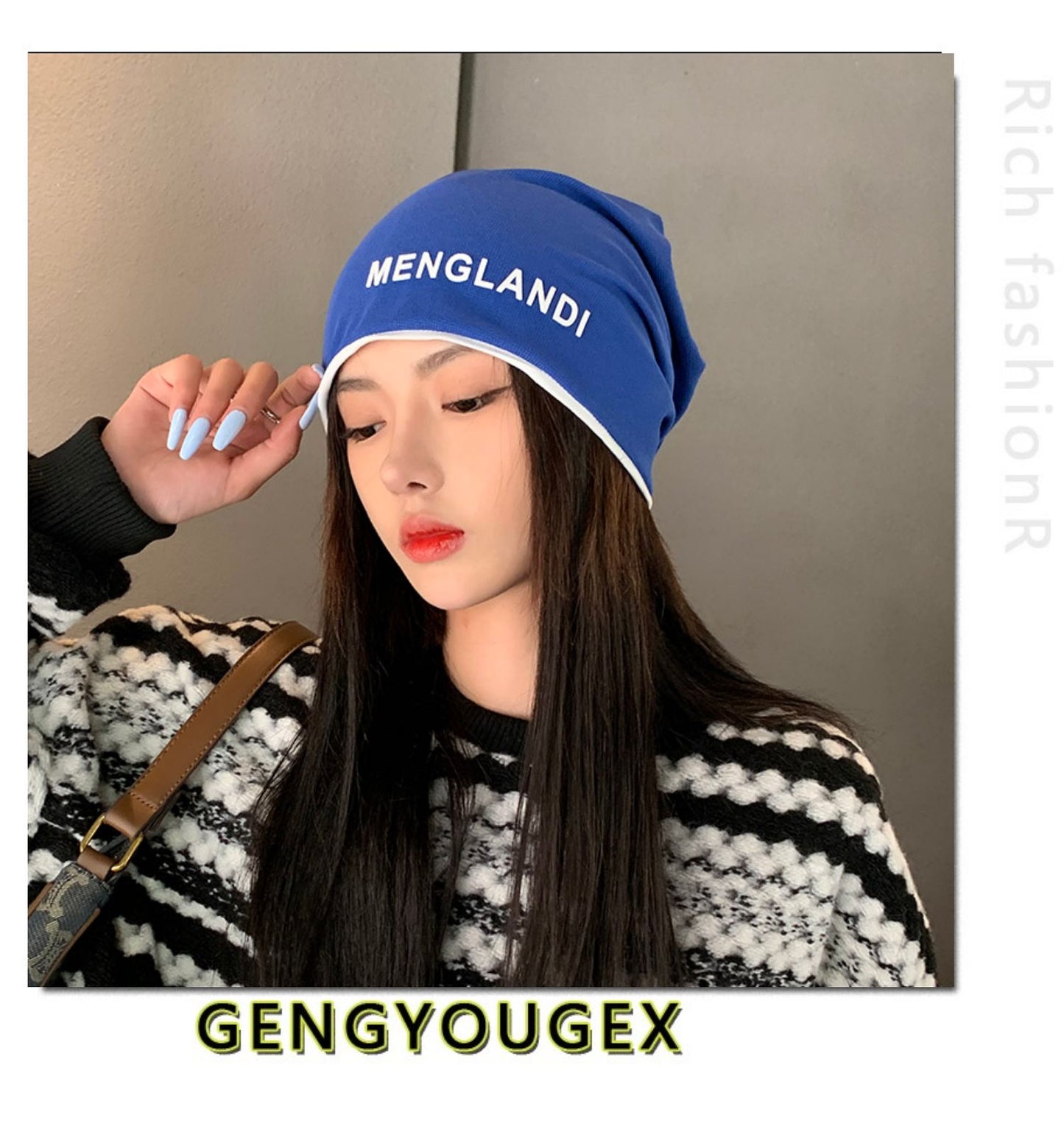 【小物】小顔効果 英字柄帽子G23371