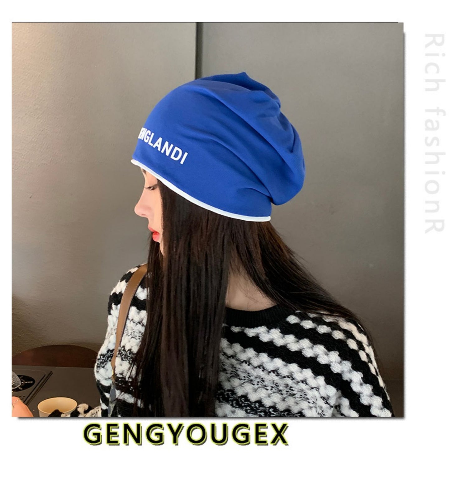 【小物】小顔効果 英字柄帽子G23371