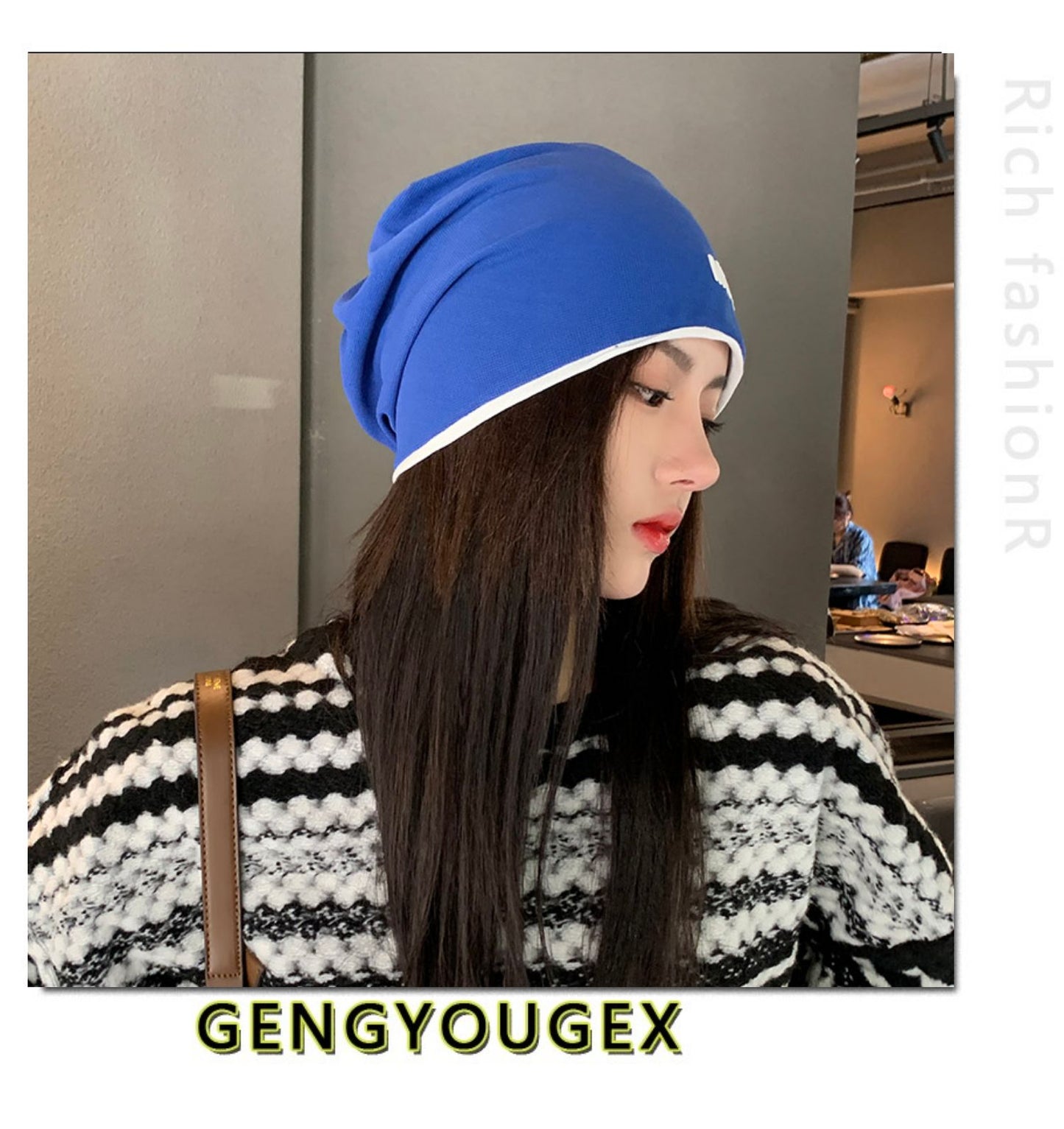 【小物】小顔効果 英字柄帽子G23371