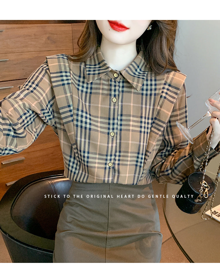 【tops】デザイン長袖シャツG23394