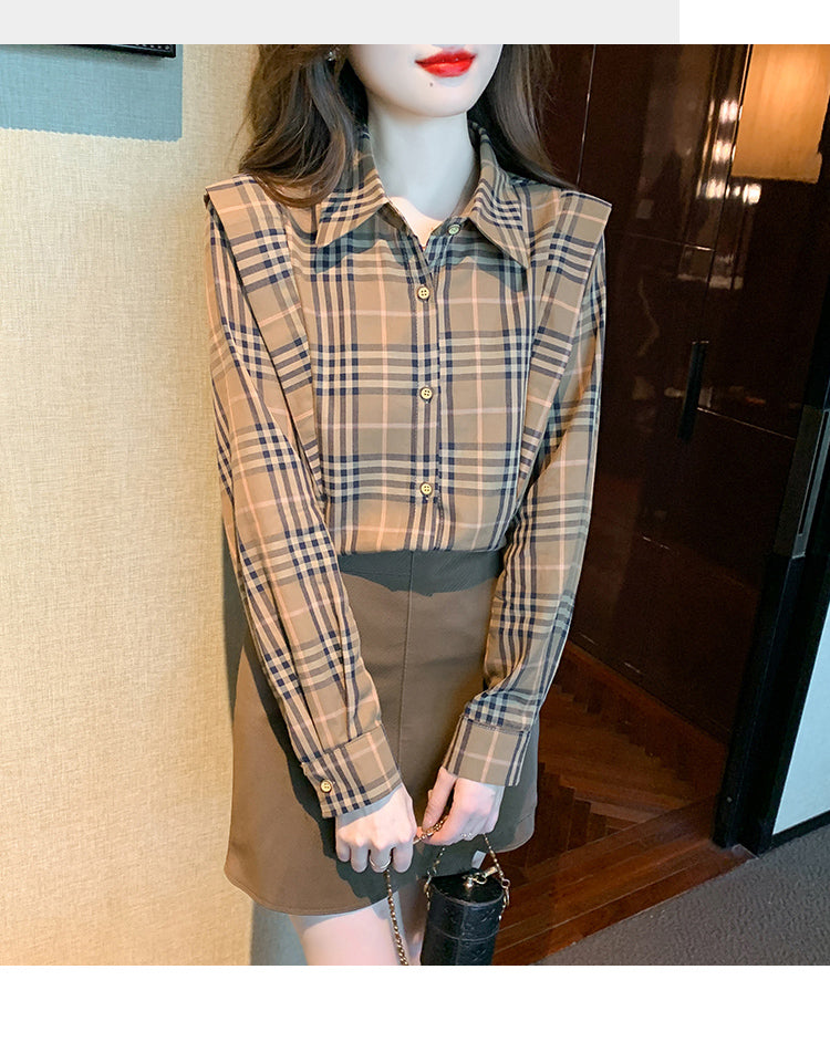 【tops】デザイン長袖シャツG23394