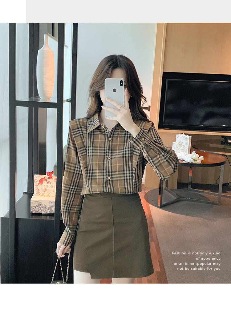 【tops】デザイン長袖シャツG23394