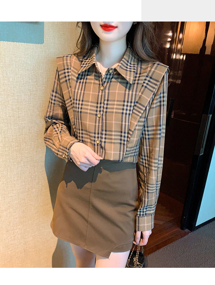 【tops】デザイン長袖シャツG23394