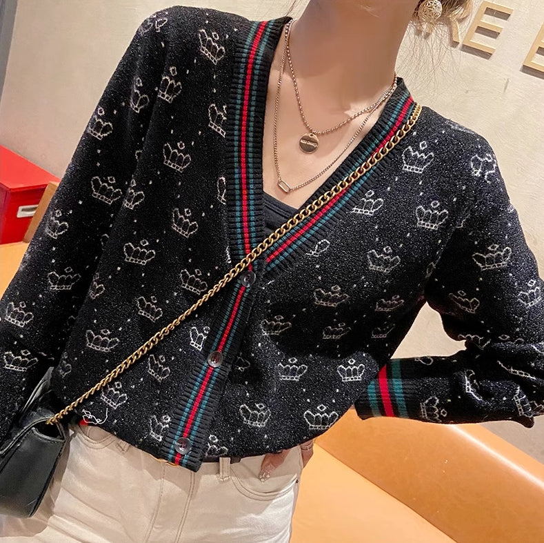 【outer】VネックニットカーディガンG23429