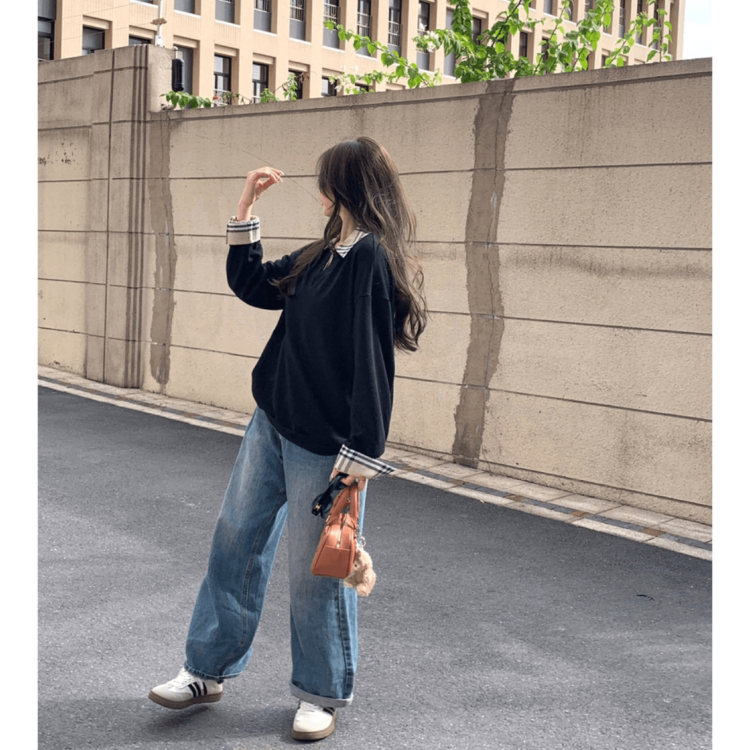 【tops】偽二つ切り替えパーカーG23477