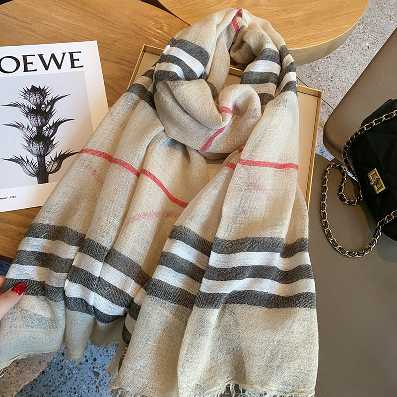 【小物】チェック柄配色スカーフG23481