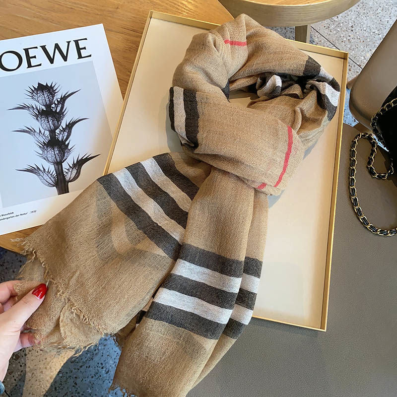 【小物】チェック柄配色スカーフG23481