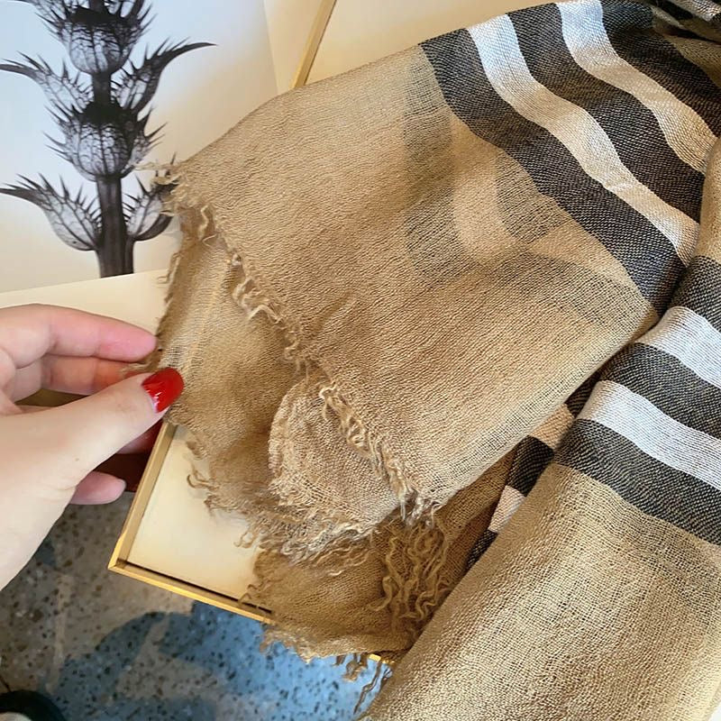 【小物】チェック柄配色スカーフG23481