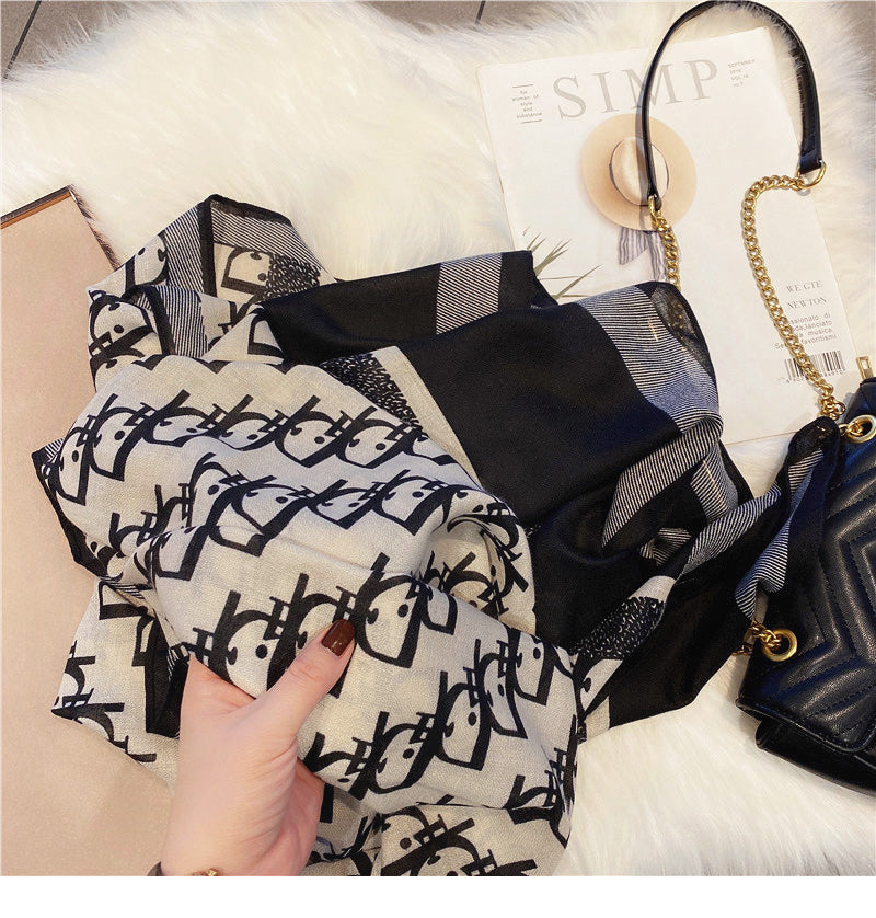 【小物】春秋配色スカーフG23483