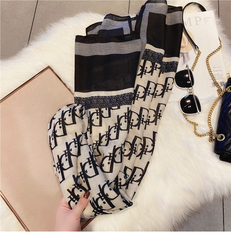 【小物】春秋配色スカーフG23483