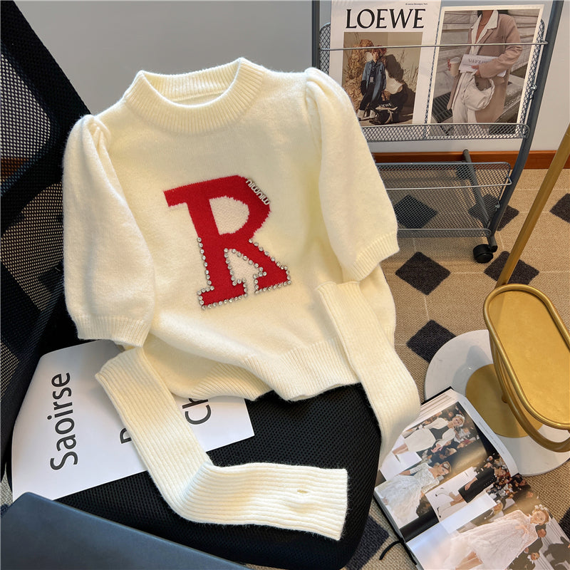 【tops】デタッチドスリーブニットセーターG23489