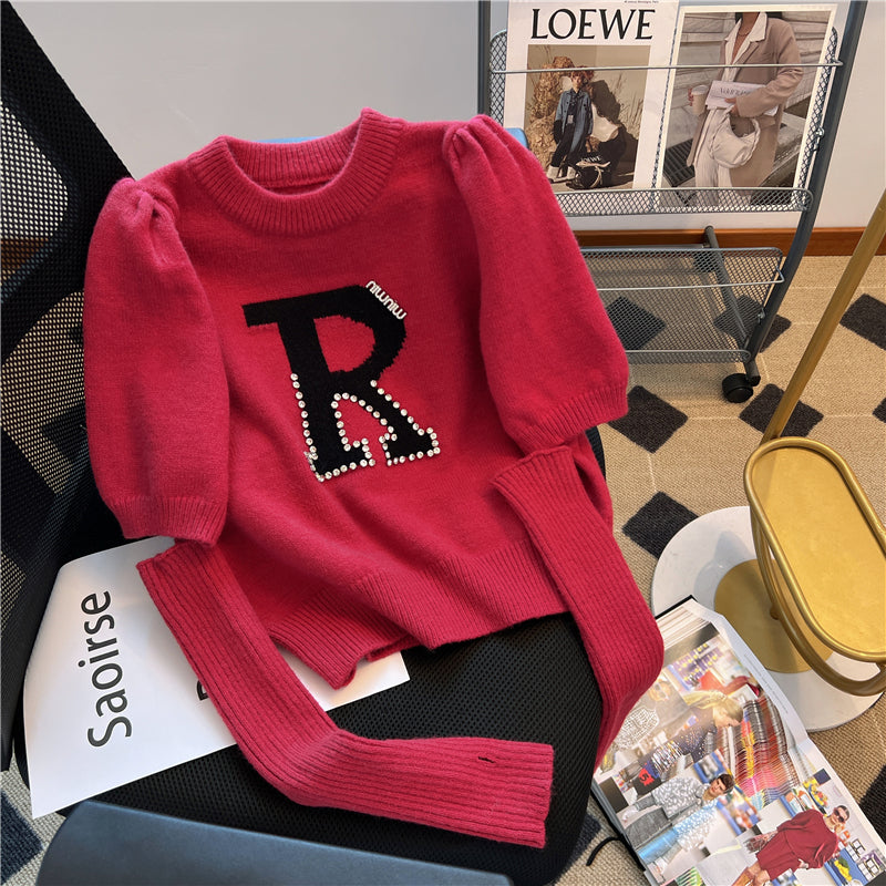 【tops】デタッチドスリーブニットセーターG23489