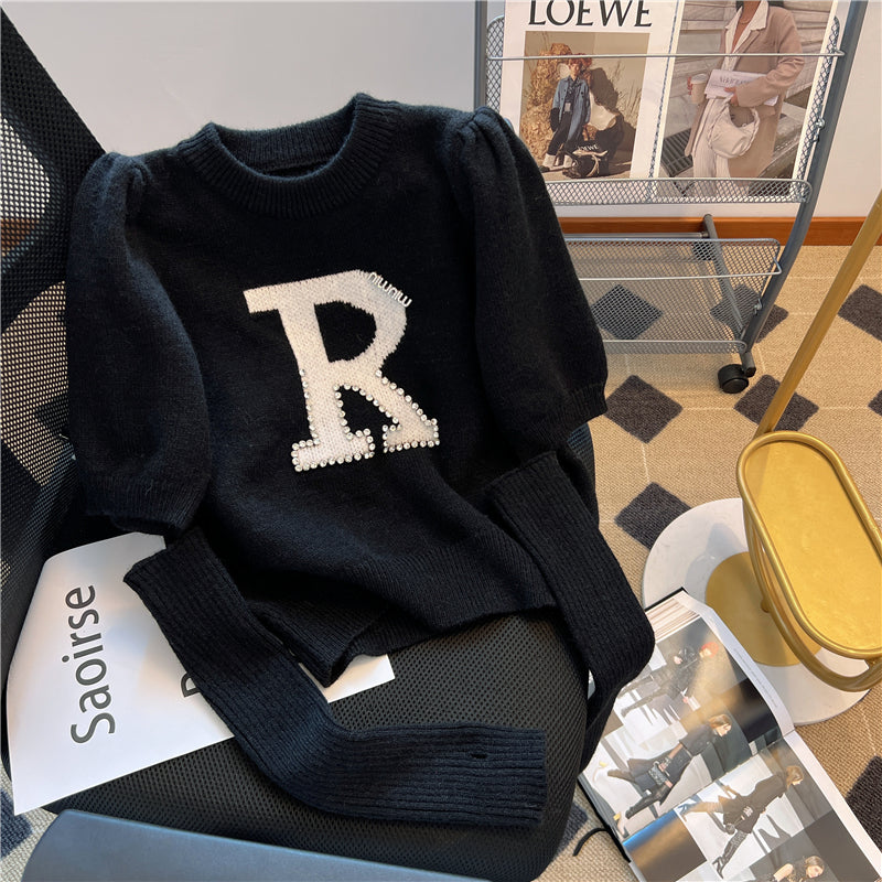 【tops】デタッチドスリーブニットセーターG23489