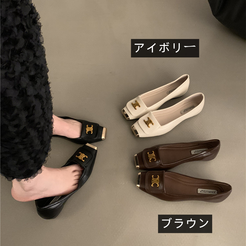 【shoes】3色フラットシューズG23526