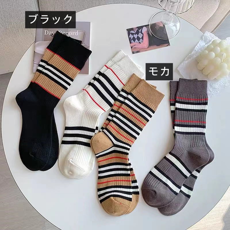 【ホーム・生活】ストライプ柄靴下G23535