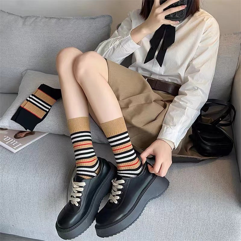 【ホーム・生活】ストライプ柄靴下G23535