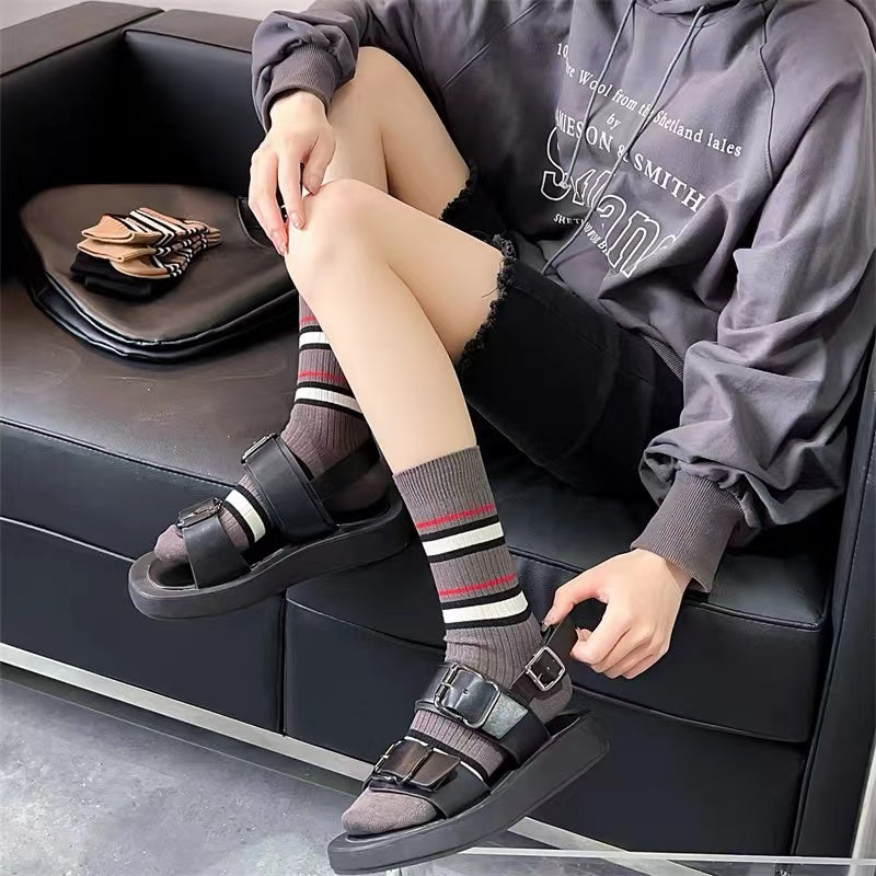 【ホーム・生活】ストライプ柄靴下G23535